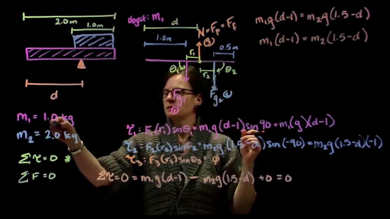 Static Equilibrium Practice Problem - 2 bars balancing - YouTube
