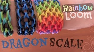 Rainbow Loom  Dragon Scale Cuff Bracelet  How To  YouTube