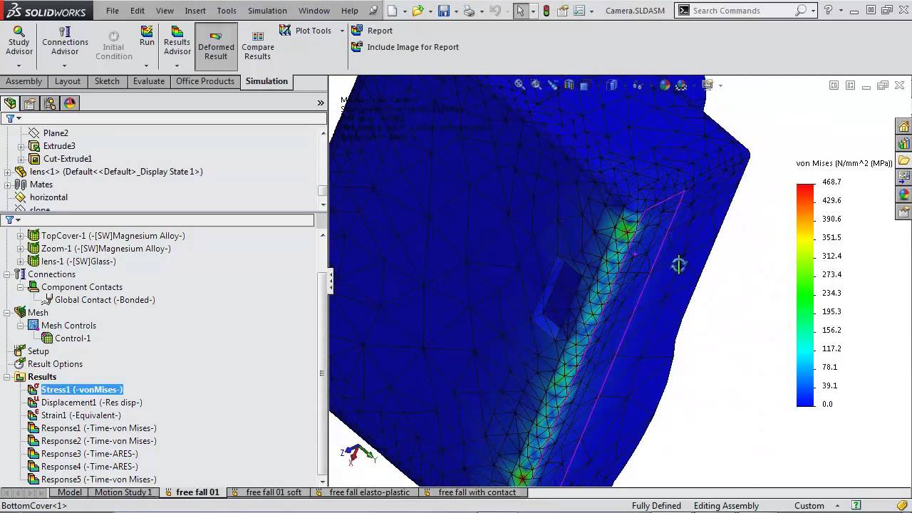 SolidWorks Simulation Professional Drop Test Analysis YouTube