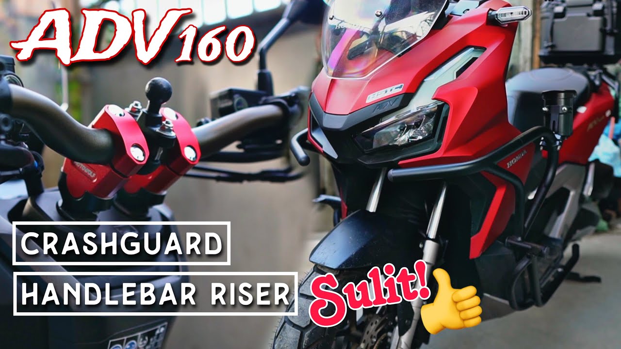 CRASH GUARD ⎥ HANDLE BAR RISER ⎥REVIEW ⎥ ADV 160 - YouTube