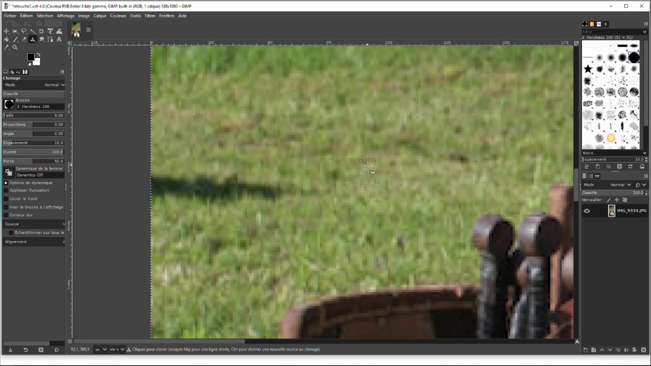 04 Gimp Utiliser l'outil de clonage