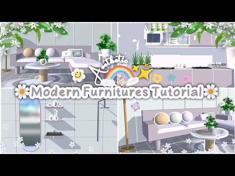 Modern Aesthetic Furniture Tutorial✨🌼 : sakura school simulator
