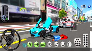3d car Ferrari car accident - 3D car Driving Simulator - Android IOS Gameplay screenshot 5