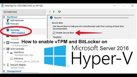 How to enable vTPM in Windows Server 2016 HYPER V