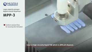 Gap Filler of BERGQUIST and Dispenser of Musashi Engineering MPP 3 360p