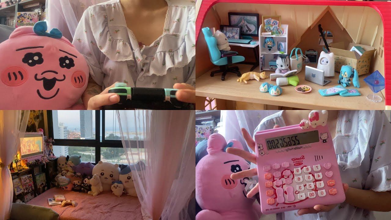 how i have fun at home as a 23-year-old loser 🍓 sylvanian families, drawing on my 3ds, thrift haul !
