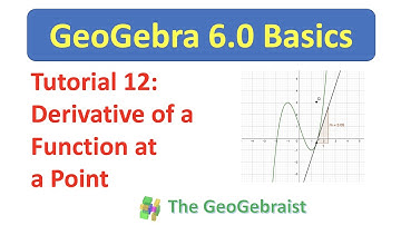 GeoGebra Tutorial 12: Graphing the Derivative of a Function at a Point