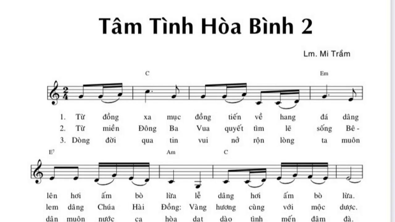 khách sạn hòa bình 2 2022 Update TÂM TÌNH HÒA BÌNH 2 (Bè 1) - Lm. Mi Trầm - Trình bày: Long Triều