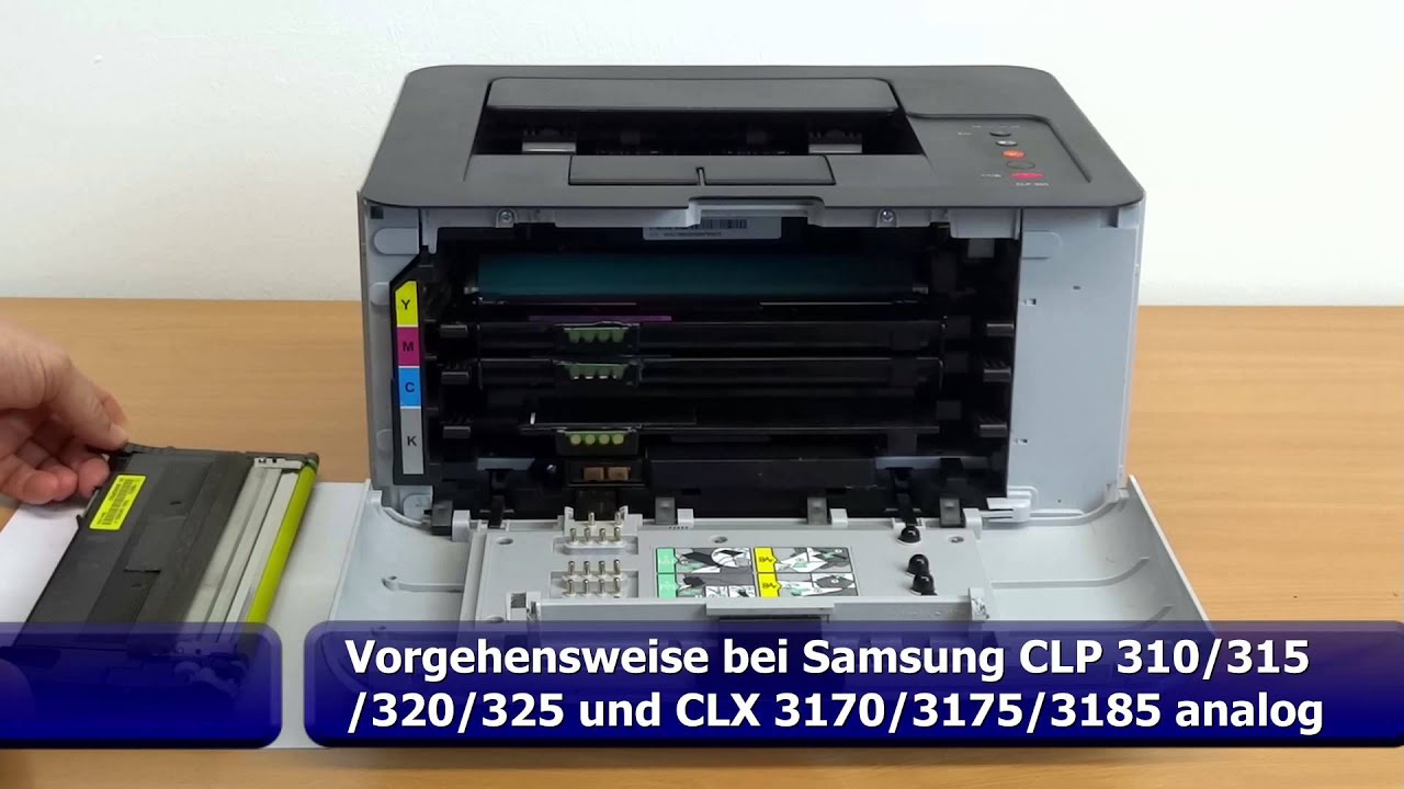 Tonerwechsel Beim Samsung Clp 360 365 Clx 3300 3305 Youtube