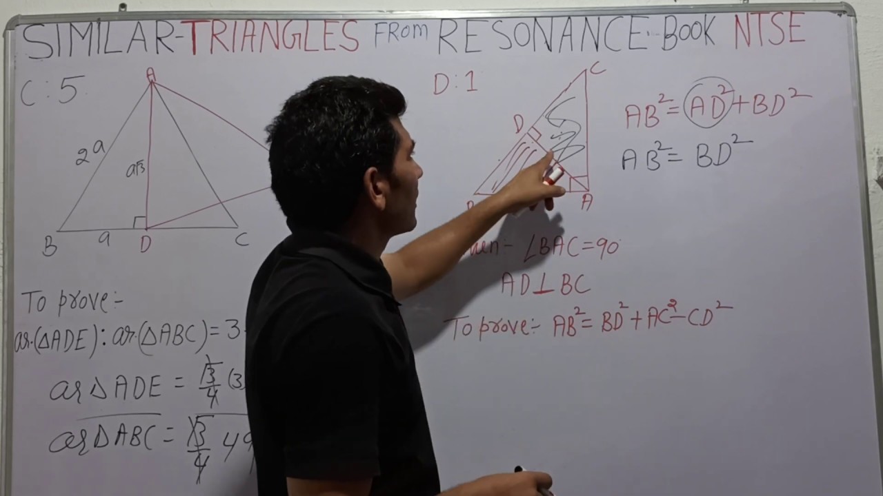 SIMILAR TRIANGLES NTSE 10TH: Important questions for NTSE Exam.