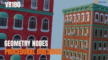 Blender Geometry Node Procedural Building Demo VR180