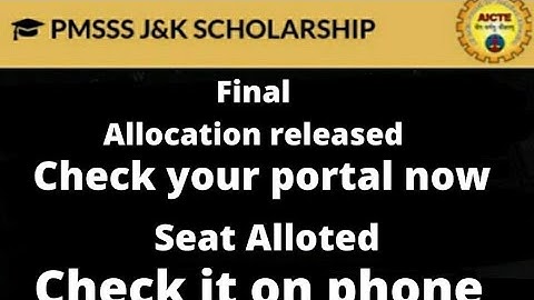 Final Allocation Released || How to check it on phone || PMSSS