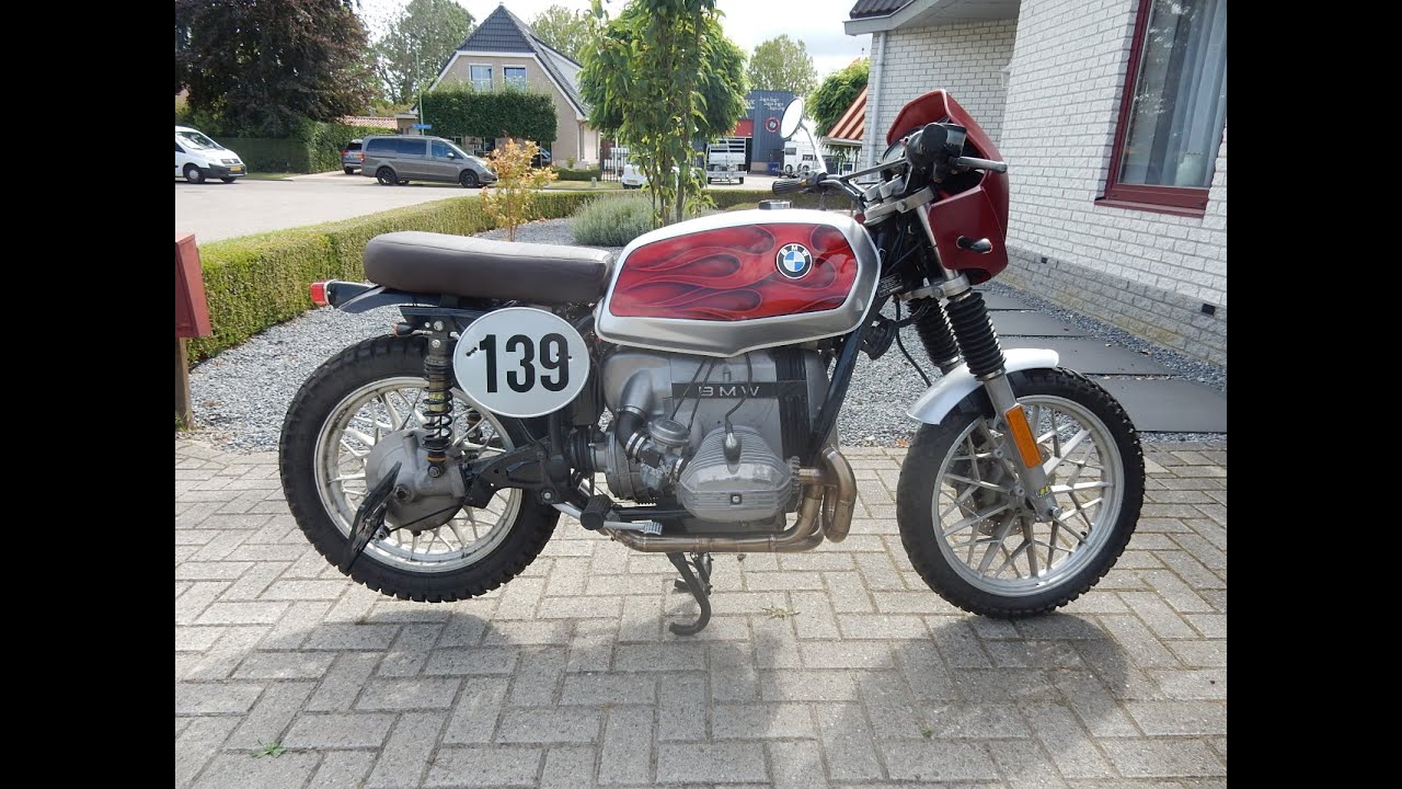 BMW R65 Tracker MAD Exhaust - YouTube