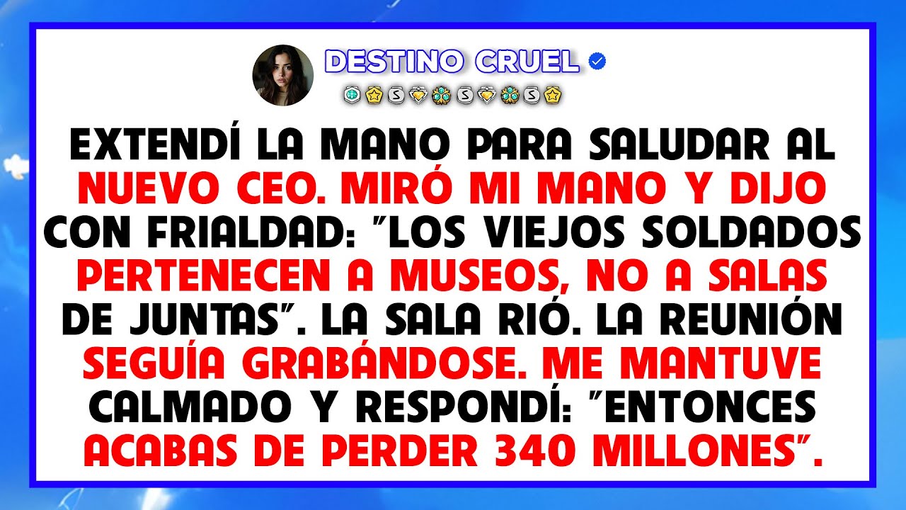 El nuevo ceo se negó a darme la mano y me despidió, y le costé 340M en una noche