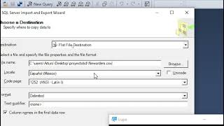 Administracion de Base de Datos Export Table to FileCSV