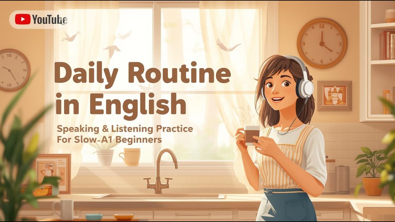 Simple Daily Routine English | Slow Listening & Speaking Practice for ...