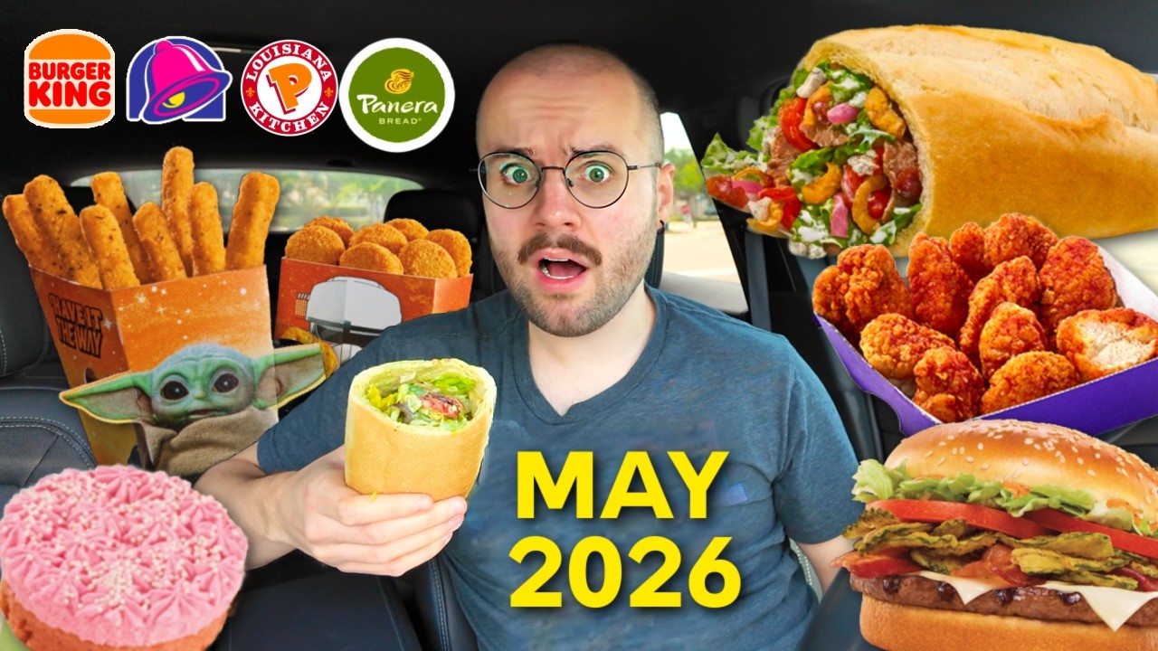 The Worst Month of Fast Food: Trying NEW Items (Burger King, Popeyes, Taco Bell + Panera Bread)