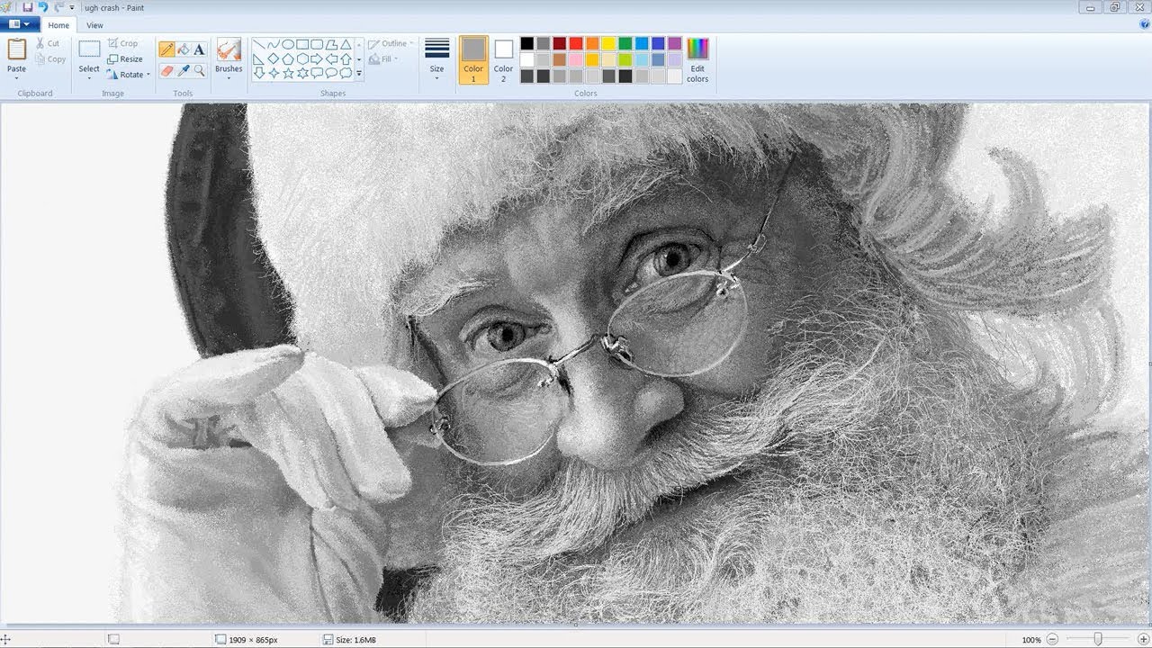 Vintage Microsoft Paint Art - Santa Claus Speed Painting - YouTube