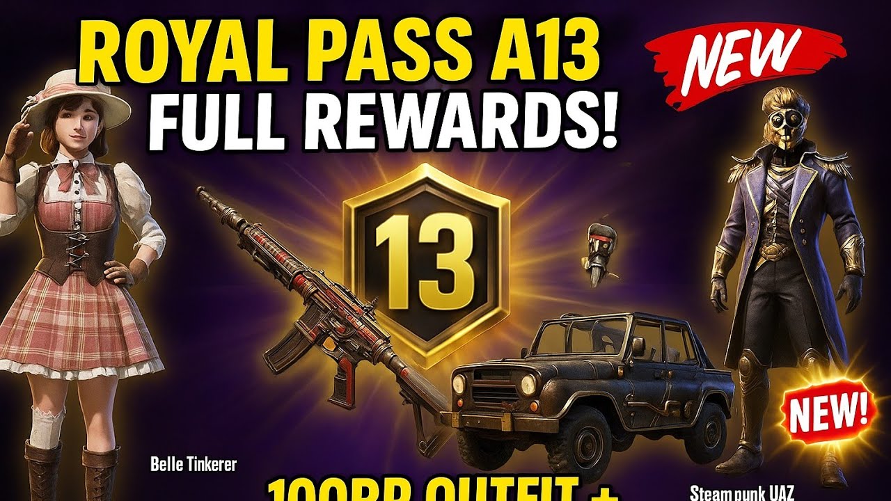 Royal Pass A13 RP 3D Leaks | 1 to 100 RP Leak | RP Vehicle | Rp Upgrade | Mythic Forge | RP 1 To 100