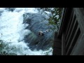 Over Brooks Falls on an inner tube
