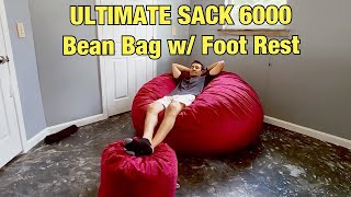 ULTIMATE SACK 6000 Bean Bag Chair w/Footstool (HUGE!) Review & Unboxing