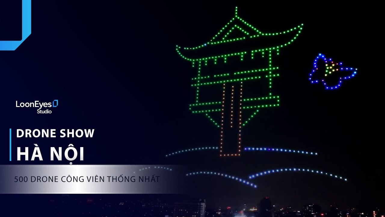 500 drones light show in Ha Noi City, VietNam - YouTube