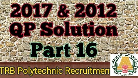 TRB ECE 2017&2012 Solution/trb ece 2020/trb/trb 2017 answerkey/trb ece tamil/trb polytechnic ece/eee