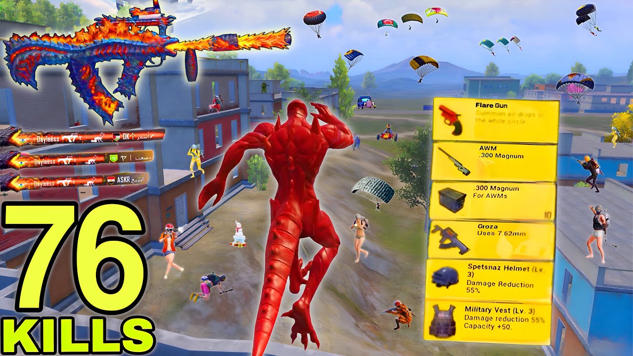 76 SOLO KILLS!😍 KING OF GROZA BEST GAMEPLAY🔥KAiJU NO.8 SET😈 PUBG MOBILE