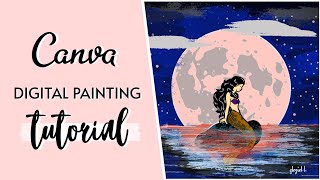 Digital Painting using Canva | Digital Art | The Mermaid