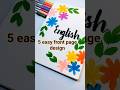 5 easy front page design for school projects and idea note journals |Project work #shorts #viral