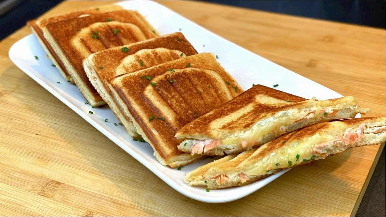 LES CROQUES MONSIEUR AU SAUMON FROMAGE FRAIS RAPIDE  POUR LES REPAS EXPRESS RECETTE MICHEL SARRAN