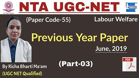 NTA UGC NET (Paper Code-55) Labour Welfare||Previous Year Solved Paper June 2019 (Part-03)||