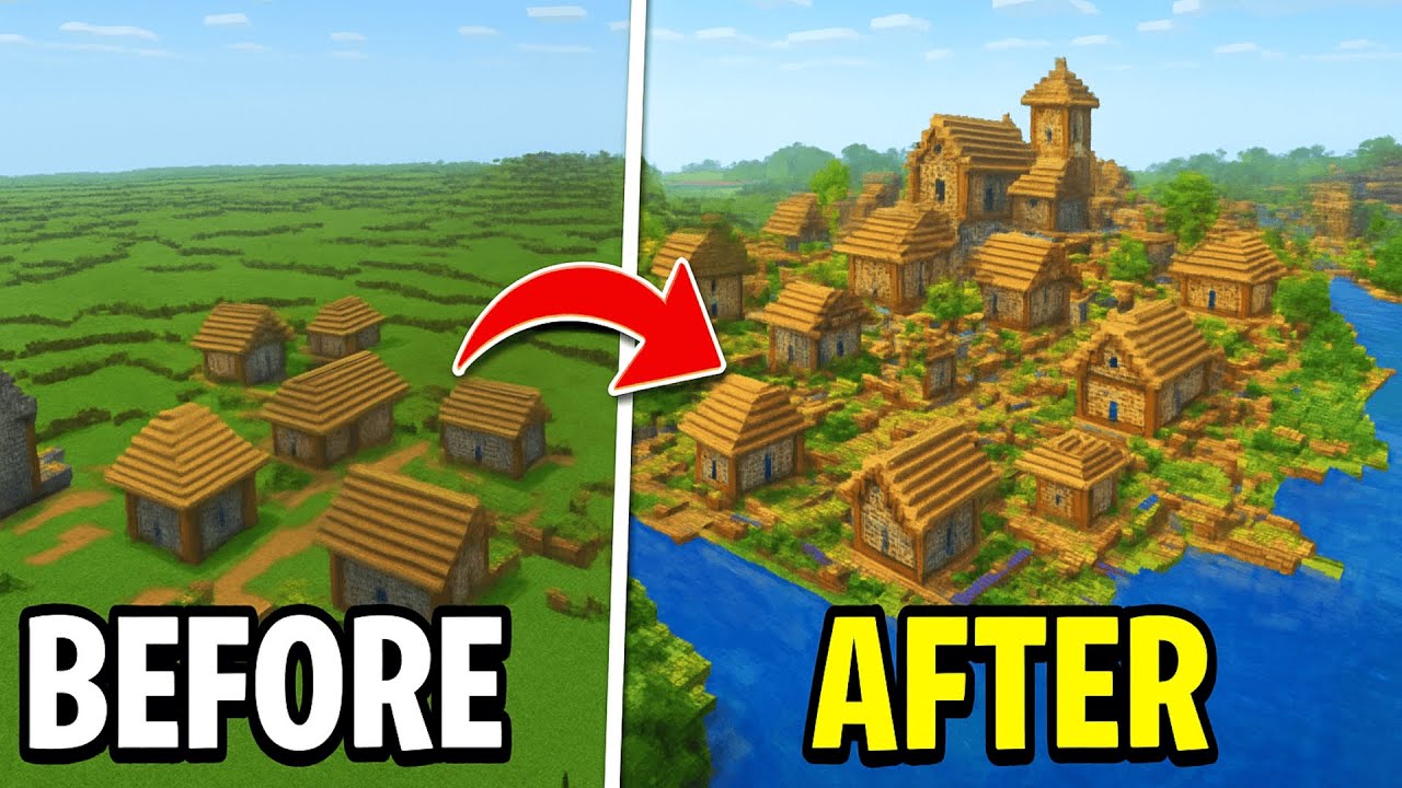 I Transformed an Entire Village in Hardcore Minecraft 🏘️ ep2 - YouTube