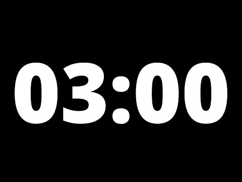 3 Minute Countdown Timer With Alarm (Black Background, No Music, No Sound)