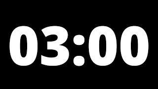3 Minute Countdown Timer With Alarm (Black Background, No Music, No Sound)