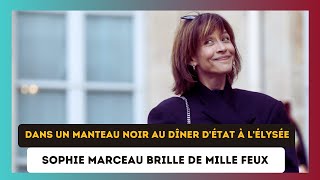 Sophie Marceau éblouit en manteau noir lors du dîner d'état à l'Élysée