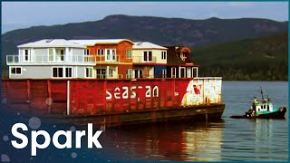 Houses Dragged Across The Ocean To Build A Floating City | Huge Moves | Spark