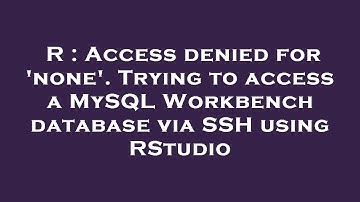 R : Access denied for 