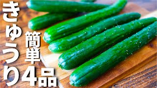 きゅうりを使った簡単おつまみレシピ4品～4 Cucumber dishes～