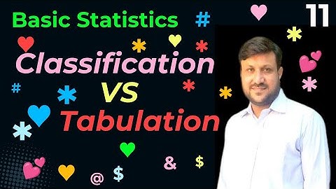 Comparison between classification and Tabulation | Classification Vs Tabulation.