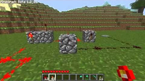 Minecraft Tutorial - How To Make A Redstone Alarm System (Beta 1.2_01)