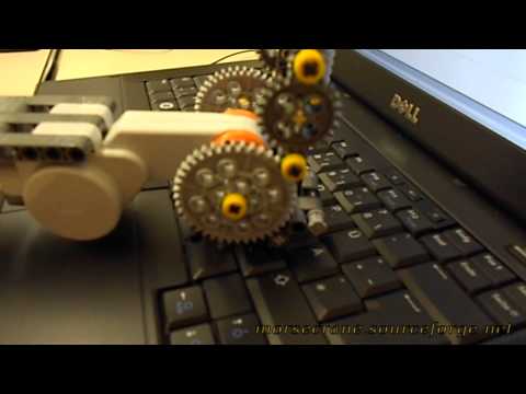 MorseCrane typing 'Hello world'