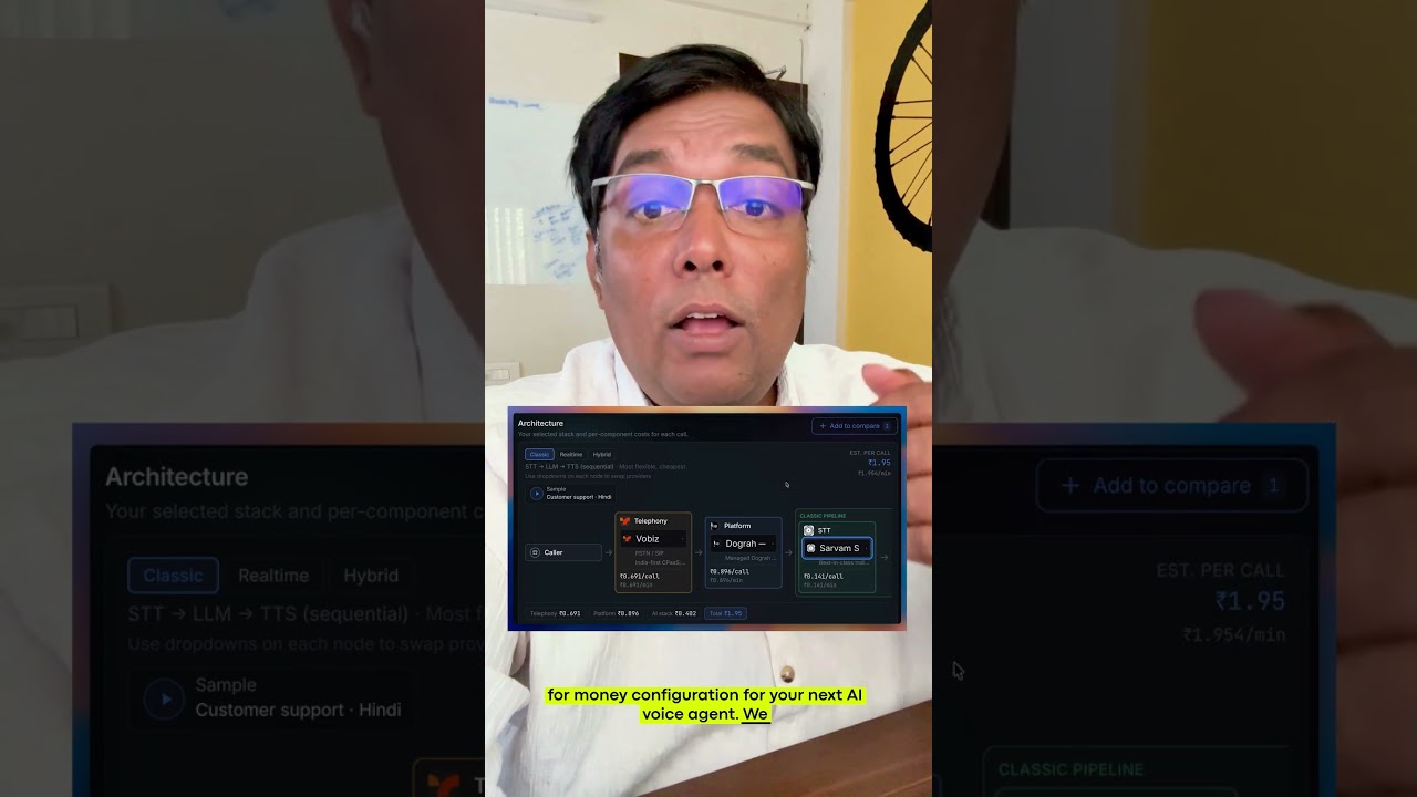 AI Voice Stack Pricing Calculator - Compare telephony, platform & Models - AI Voice Calling india
