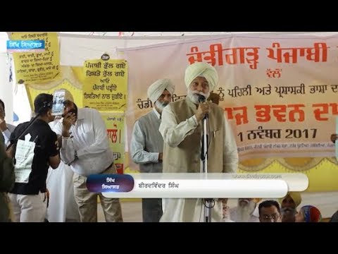 Bir Devinder Singh on Punjabi Language during Demonstration at Sector 17 Chandigarh