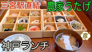 三宮駅直結【農家うたげ】で楽しむヘルシー和食の【神戸ランチ】！高層階からおしゃれな神戸の街並みが一望できます！Japanese food in Kobe