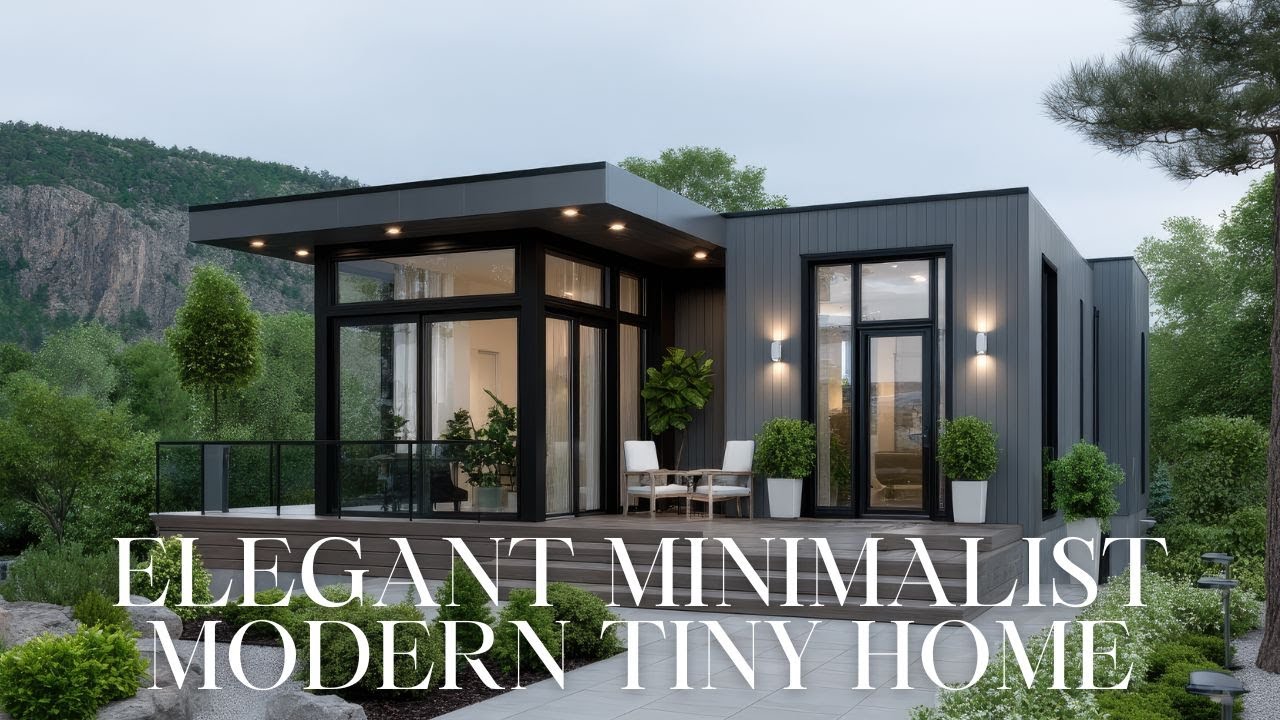 Elegant Minimalist Modern Tiny Home Exterior | Luxury Design - YouTube