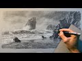 Drawing a SEASCAPE with Crashing Waves : SKETCHENDEAVOUR!