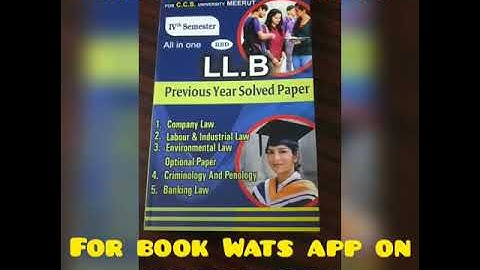 LLB CCS university MERRUT 4th semester previous years solved question and answers