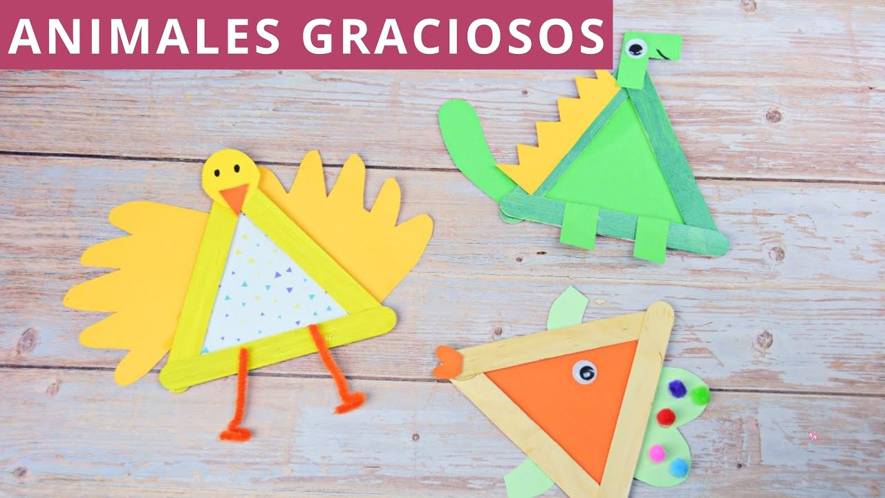 Animales graciosos con palitos de madera