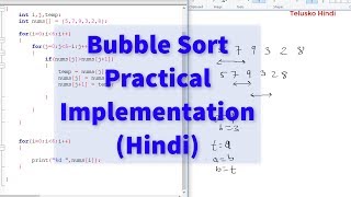 Bubble Sort Practical Implementation in Hindi